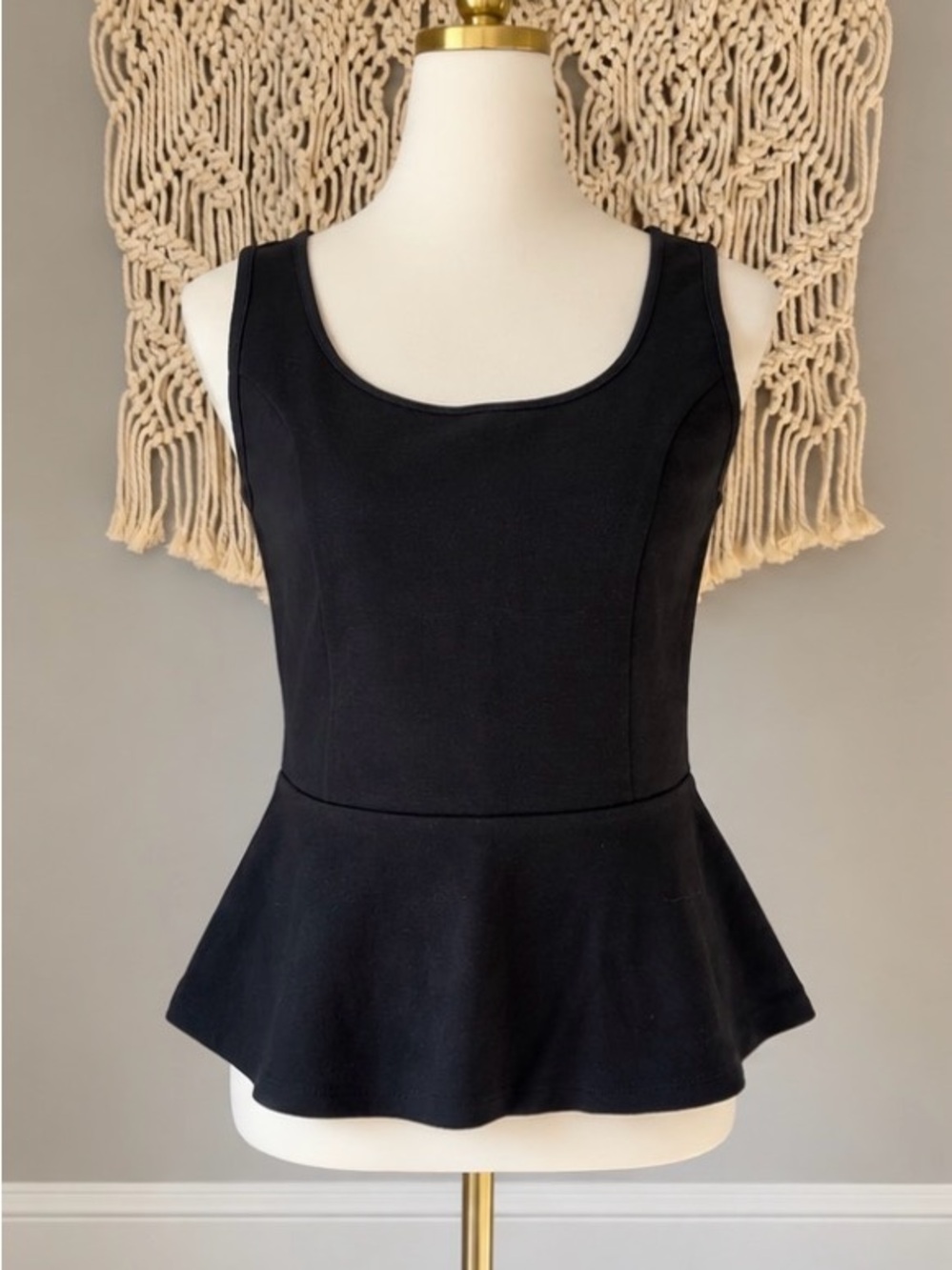 Ann Taylor Black Peplum Tank Top